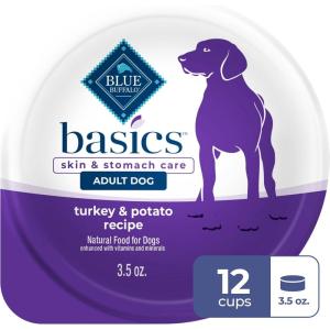 imageBlue Buffalo Basics GrainFree Wet Dog Food for Small Breed Adult Dogs Limited Ingredient Diet Turkey Recipe 35oz Cups 12 CountTurkey  Potato