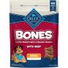 imageBlue Buffalo Bones Small Natural Dog Treats Crunchy Dog Biscuits Assorted Flavors  Beef Chicken Bacon Flavors 16oz Bag 4 PackSmall Biscuits For Dogs 15 lbs  Beef