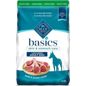 imageBlue Buffalo Basics Adult Large Breed GrainFree Dry Dog Food for Skin ampamp Stomach Care Limited Ingredient Diet Made in the USA with Natural Ingredients Lamb ampamp Potato Recipe 22lb Bag