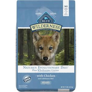 imageBlue Buffalo Wilderness HighProtein Rocky Mountain Recipe Dry Food for Puppies Red Meat ampamp Grains 45lb BagChicken  With Grain