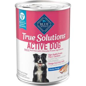imageBlue Buffalo True Solutions Active Dog Wet Dog Food for Active Adult Dogs Made with Natural Ingredients Chicken 125oz Cans 12 CountChicken