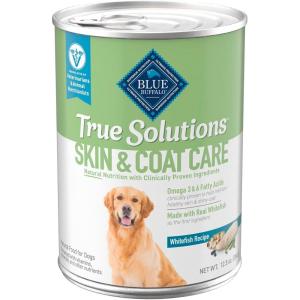 imageBlue Buffalo True Solutions Skin ampamp Coat Care Wet Dog Food for Adult Dogs Made with Natural Ingredients Whitefish 125oz Cans 12 Count