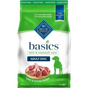 imageBlue Buffalo Basics GrainFree Dry Dog Food for Adult Dogs Limited Ingredient Diet Salmon Recipe 11lb BagLamb  Potato