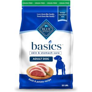 imageBlue Buffalo Basics GrainFree Dry Dog Food for Adult Dogs Limited Ingredient Diet Salmon Recipe 22lb BagDuck  Potato