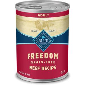imageBlue Buffalo Freedom GrainFree Wet Dog Food Free of Glutens ampamp Artificial Preservatives Made with Natural Ingredients Chicken Recipe 125oz Cans 12 CountBeef