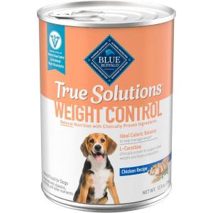 imageBlue Buffalo True Solutions Weight Control Wet Dog Food for Adult Dogs Made with Natural Ingredients Chicken 125oz Cans 12 CountChicken