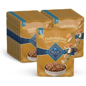 imageBlue Buffalo Delectables Natural Wet Dog Food Toppers Variety Pack Tasty Chicken ampamp Hearty Beef Cuts in Gravy 3oz 12 Pouches 6 of Each FlavorTurkey
