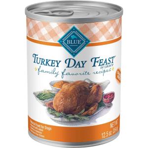 imageBlue Buffalo Family Favorites Adult Wet Dog Food Made with Natural Ingredients Sunday Chicken Dinner 125oz Can Pack of 12Turkey Day Feast