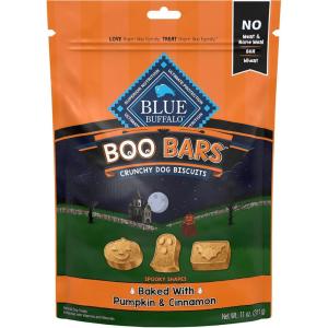 imageBlue Buffalo Boo Bars Crunchy Dog Biscuits Natural HalloweenShaped Treats Pumpkin ampamp Cinnamon Recipe 11oz BagBoo Bars Pumpkin  Cinnamon