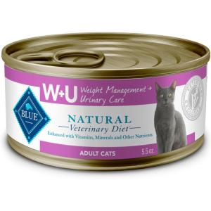 imageBlue Buffalo Natural Veterinary Diet WU Weight Management  Urinary Care Wet Cat Food Veterinarians Prescription Required Chicken 55oz Cans 24 Count
