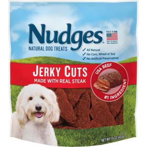 imageBlue Buffalo Nudges Jerky Cuts Dog Treats Made in the USA with Natural Ingredients Chicken ampamp Duck 16oz BagBeef