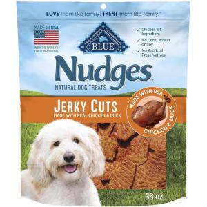 imageBlue Buffalo Nudges Jerky Cuts Dog Treats Made in the USA with Natural Ingredients Chicken ampamp Duck 16oz BagChicken and Duck