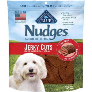 imageBlue Buffalo Nudges Jerky Cuts Dog Treats Made in the USA with Natural Ingredients Steak 10oz Bag