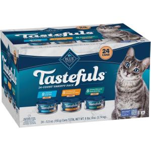 imageBlue Buffalo Tastefuls Natural Pate Wet Cat Food Chicken Entre 3oz cans Pack of 24Chicken  Turkey  Chicken  Ocean Fish  Tuna