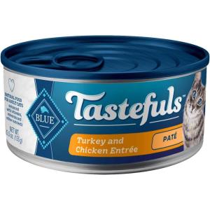 imageBlue Buffalo Tastefuls Natural Pate Wet Cat Food Chicken Entre 3oz cans Pack of 24Turkey  Chicken