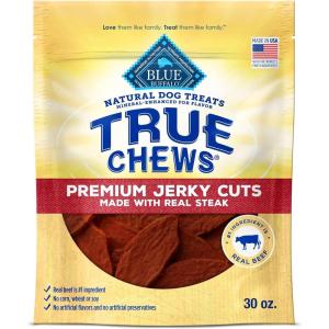 imageBlue Buffalo True Chews Premium Jerky Cuts Dog Treats Made in The USA with Natural Ingredients Beef 30oz BagSteak