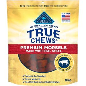 imageBlue Buffalo True Chews Premium Morsels Dog Treats Made in The USA with Natural Ingredients Steak 10oz Bag