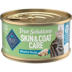 imageBlue Buffalo True Solutions Skin ampamp Coat Care Wet Cat Food for Adult Cats Made with Natural Ingredients Whitefish 3oz Cans 24 Count