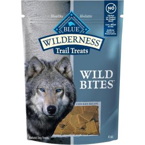 imageBlue Buffalo Wilderness Trail Treats Wild Bites Dog Treats GrainFree and HighProtein SoftMoist Dog Treats Made with Natural Ingredients Chicken Recipe 4oz BagChicken