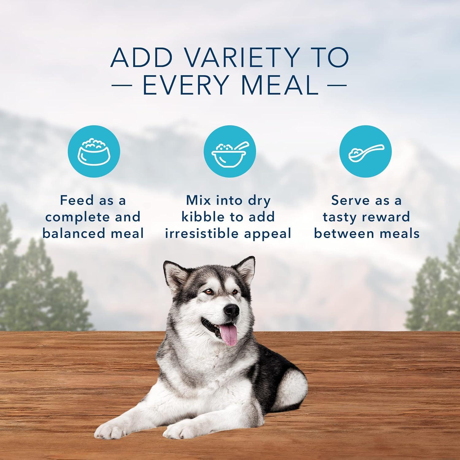 imageBlue Buffalo Wilderness Adult Wet Dog Food with Wholesome Grains Made with Natural Ingredients Beef ampamp Chicken Grill 125oz Can 12 CountSalmon  Chicken