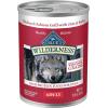 imageBlue Buffalo Wilderness Adult Wet Dog Food with Wholesome Grains Made with Natural Ingredients Beef ampamp Chicken Grill 125oz Can 12 CountSalmon  Chicken