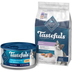 imageBlue Buffalo Tastefuls Natural Kitten Food Bundle Dry Cat Food and Wet Cat Food Chicken 7lb Dry Food  3oz cans 24 ctBundle Dry  Wet  Chicken