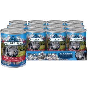 imageBlue Buffalo Wilderness Snake River Grill Natural High Protein Wet Food for Adult Dogs Trout Venison ampamp Rabbit 125oz Cans 12 CountTrout  Venison  Rabbit