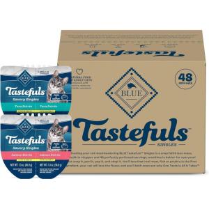 imageBlue Buffalo Tastefuls Savory Singles Natural Wet Cat Food Variety Pack Salmon ampamp Tuna Cuts in Gravy 26oz TwinPack Trays 24 Count 12 of EachSalmon  Tuna