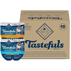 imageBlue Buffalo Tastefuls Savory Singles Natural Wet Cat Food in Gravy 26oz TwinPack Tray Salmon Entre 24 CountChicken  Turkey