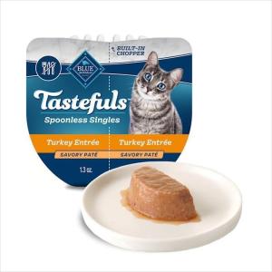 imageBlue Buffalo Tastefuls Savory Singles Natural Wet Cat Food in Gravy 26oz TwinPack Tray Salmon Entre 24 CountTurkey