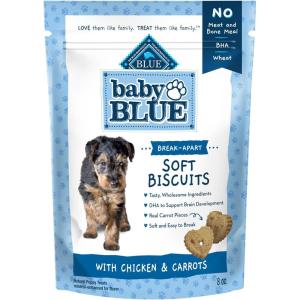 imageBlue Buffalo Baby BLUE Soft Biscuits with DHA Natural Dog Treats for Puppies Great for Training with Chicken ampamp Carrots 8oz Bag8 Ounce Pack of 1