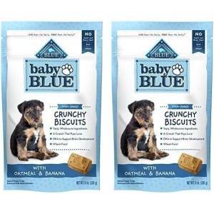 imageBlue Buffalo Baby BLUE Crunchy Biscuits with DHA Crunchy Dog Treats for Puppies Made with Natural Ingredients Oatmeal ampamp Banana 8oz Bag8 Ounce Pack of 2