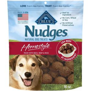 imageBlue Buffalo Nudges Homestyle Natural Dog Treats Made with Real Chicken Made in the USA Chicken 10oz BagBeef and Rice