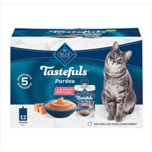 imageBlue Buffalo Tastefuls Pures with Salmon Natural Cat Food Complement Resealable Twist Cap Pouches 3oz 12 CountSalmon
