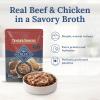imageBlue Buffalo Tender Shreds Salmon ampamp Chicken Toppers in Savory Broth Natural Dog Food Complement Salmon ampamp Chicken 25oz Pouch 24CountBeef  Chicken