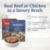 imageBlue Buffalo Tender Shreds Salmon ampamp Chicken Toppers in Savory Broth Natural Dog Food Complement Salmon ampamp Chicken 25oz Pouch 24CountChicken and Beef  Chicken