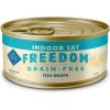 imageBlue Buffalo Freedom GrainFree Adult Wet Cat Food Complete ampamp Balanced Nutrition for Indoor Cats Made with Natural Ingredients Fish Recipe 55oz Cans 24 CountFish
