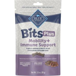 imageBlue Buffalo Blue Bits Plus Skin ampamp Coat and Immune Support Dog Treats Salmon 95oz BagBeef