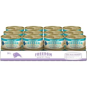 imageBlue Buffalo Freedom Grain Free Natural Adult Pate Wet Cat Food Indoor Fish 3oz cans Pack of 24Fish