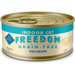 imageBlue Buffalo Freedom GrainFree Adult Wet Cat Food Complete ampamp Balanced Nutrition for Indoor Cats Made with Natural Ingredients Fish Recipe 55oz Cans 24 CountFish