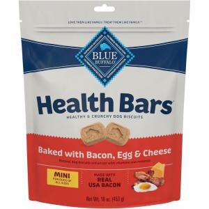 imageBlue Buffalo Health Bars Mini Crunchy Dog Biscuits OvenBaked with Natural Ingredients Apples ampamp Yogurt 16oz BagMINI Bacon  Egg  Cheese