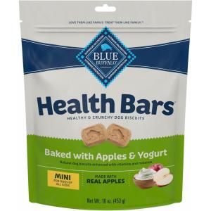 imageBlue Buffalo Health Bars Mini Crunchy Dog Biscuits OvenBaked with Natural Ingredients Apples ampamp Yogurt 16oz BagMINIApple  Yogurt