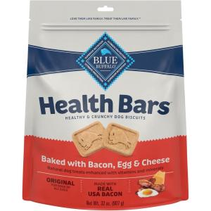 imageBlue Buffalo Health Bars Mini Crunchy Dog Biscuits OvenBaked with Natural Ingredients Bacon Egg ampamp Cheese 32oz BagMINI Bacon  Egg  Cheese