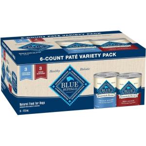 imageBlue Buffalo Homestyle Recipe Adult Wet Dog Food Made with Natural Ingredients Turkey and Lamb Dinner Variety Pack 125oz Cans 6 Count 3 of EachVariety Pack Chicken  Beef