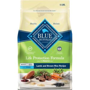 imageBlue Buffalo Life Protection Formula Adult Dry Dog Food Helps Build and Maintain Strong Muscles Made with Natural Ingredients Salmon ampamp Brown Rice Recipe 5lb BagLamb  Brown Rice
