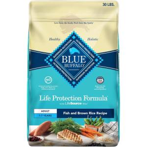 imageBlue Buffalo Life Protection Formula Adult Dry Dog Food Helps Build and Maintain Strong Muscles Made with Natural Ingredients Salmon ampamp Brown Rice Recipe 5lb BagFish  Brown Rice