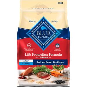 imageBlue Buffalo Life Protection Formula Adult Dry Dog Food Helps Build and Maintain Strong Muscles Made with Natural Ingredients Salmon ampamp Brown Rice Recipe 5lb BagBeef  Brown Rice