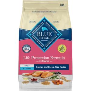 imageBlue Buffalo Life Protection Formula Adult Dry Dog Food Helps Build and Maintain Strong Muscles Made with Natural Ingredients Salmon ampamp Brown Rice Recipe 5lb BagSalmon  ChickenFree