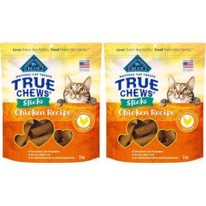 imageBlue Buffalo True Chews Sticks Natural Cat Treats Chicken Recipe Meaty ampamp Savory Treats Made in The USA 3oz Bag3 Ounce Pack of 2