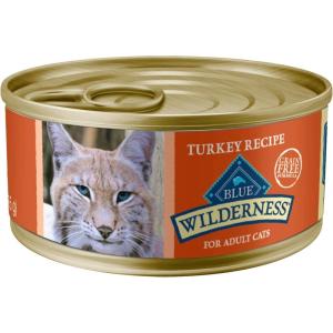 imageBlue Buffalo Wilderness Natural HighProtein GrainFree Wet Food for Adult Cats Turkey Pat 55oz Cans 24 Count